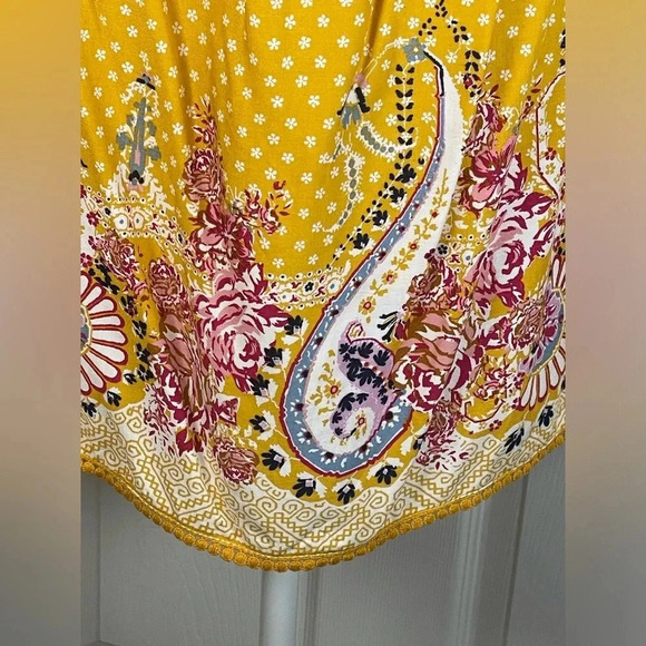 Wonderly Peasant‎ Boho Top Bell Sleeves Mixed Floral NWT Small - Picture 5 of 10